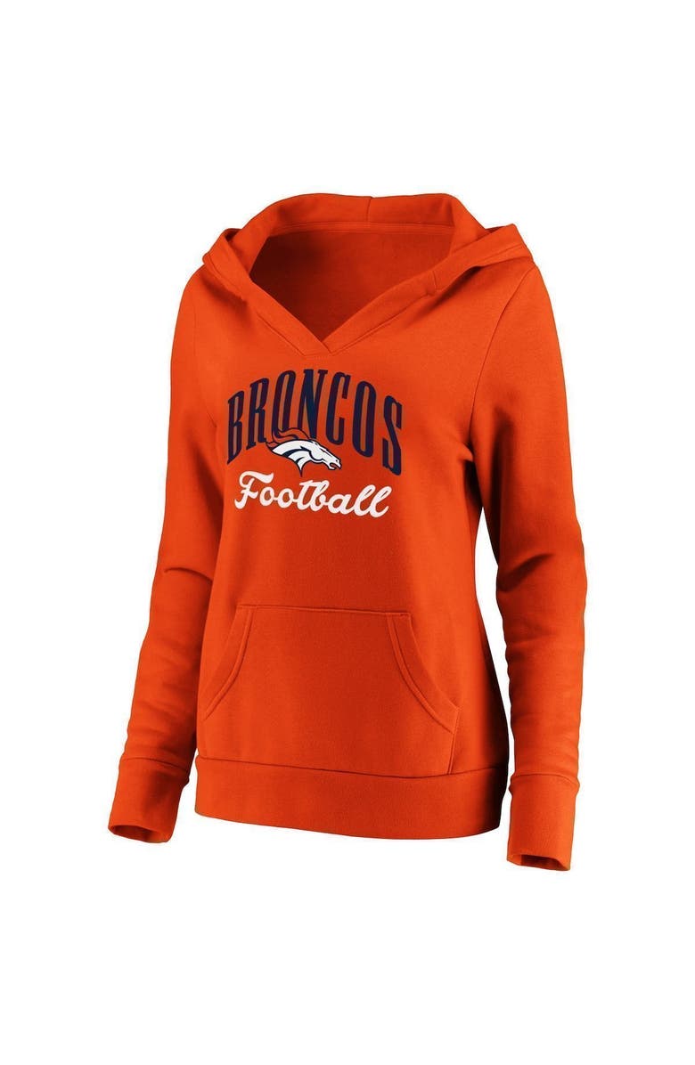 FANATICS Women's Fanatics Branded Orange Denver Broncos Team Victory Script Crossover V-Neck Pullover Hoodie, Alternate, color,