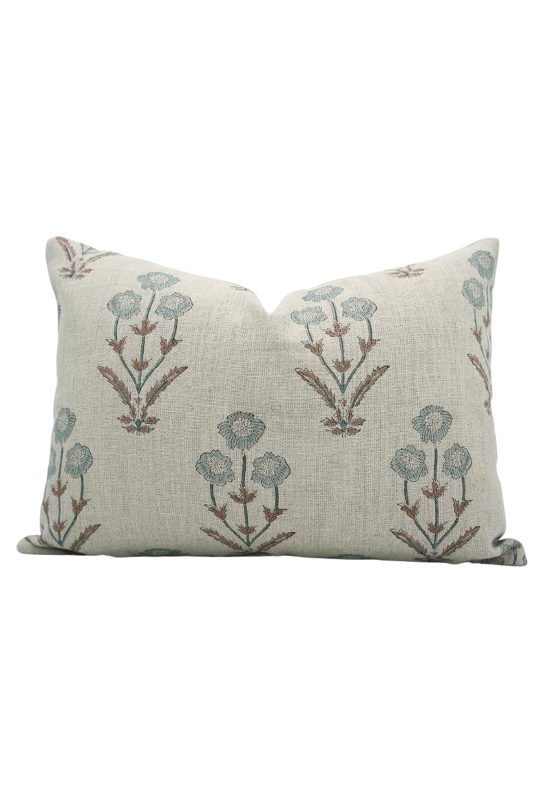 Amitabh Handmade Block Printed Linen Cover, Main, color, Grey