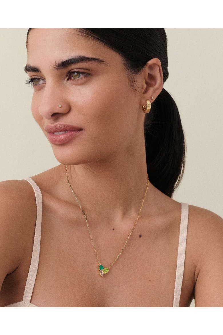 Trinity Green Gemstone Necklace, Alternate, color, Green