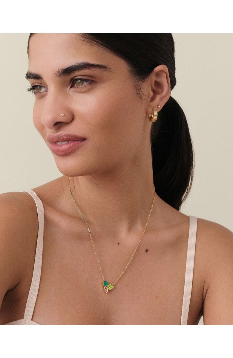 Edge of Ember Trinity Green Gemstone Necklace, Alternate, color, Green