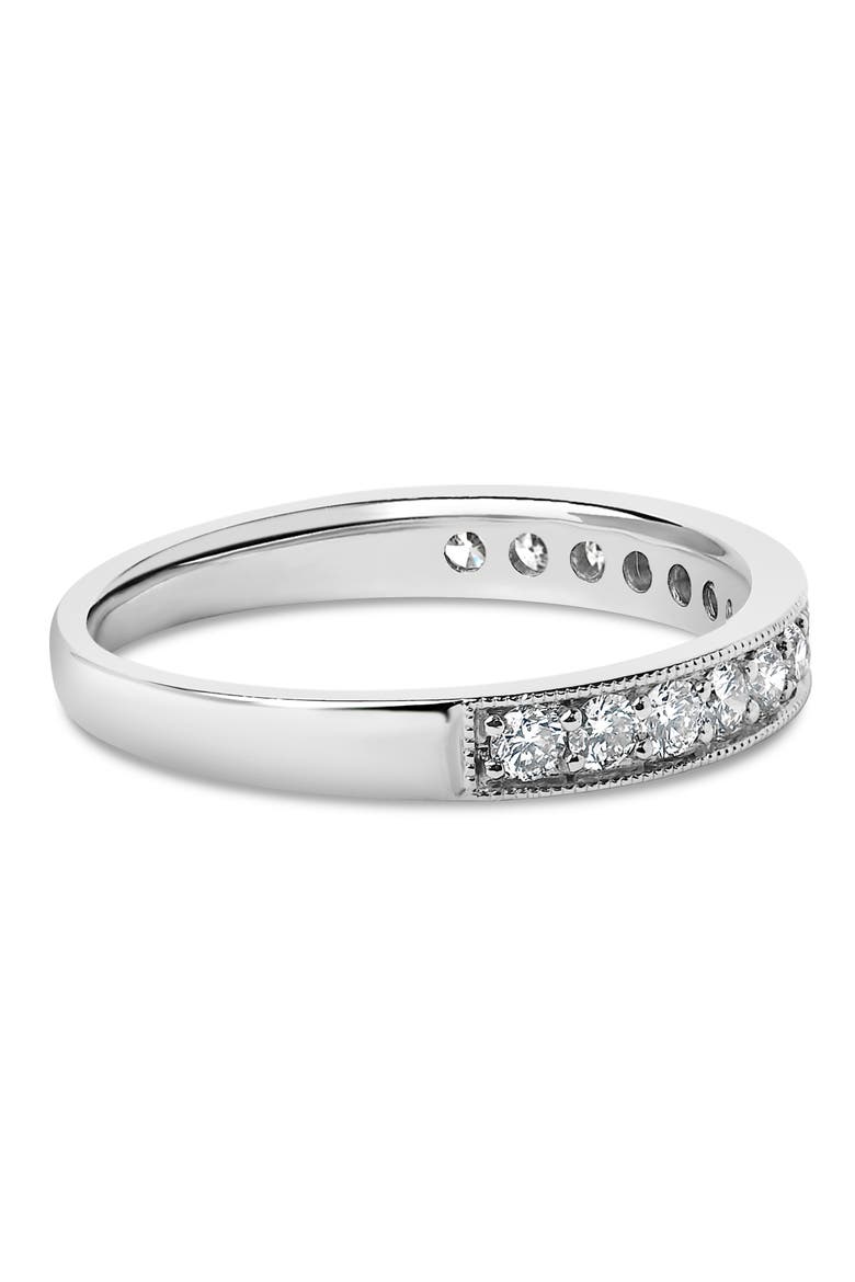 14K Gold 1/2 Cttw Round Diamond Milgrain Wedding Band, Alternate, color, White