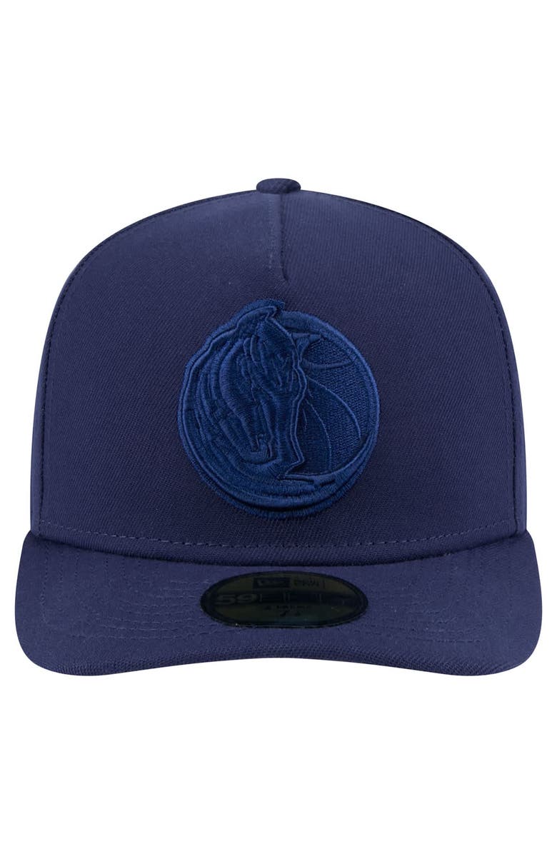 New Era Men's New Era Navy Dallas Mavericks Colorpack A-Frame Pinch Front 59FIFTY Fitted Hat, Alternate, color, Navy