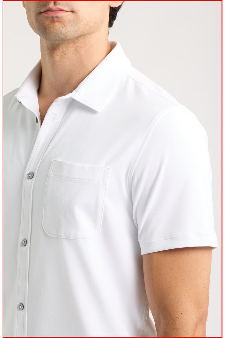 Ponto Short Sleeve Performance Button-Up Shirt, Alternate, color, WHITE