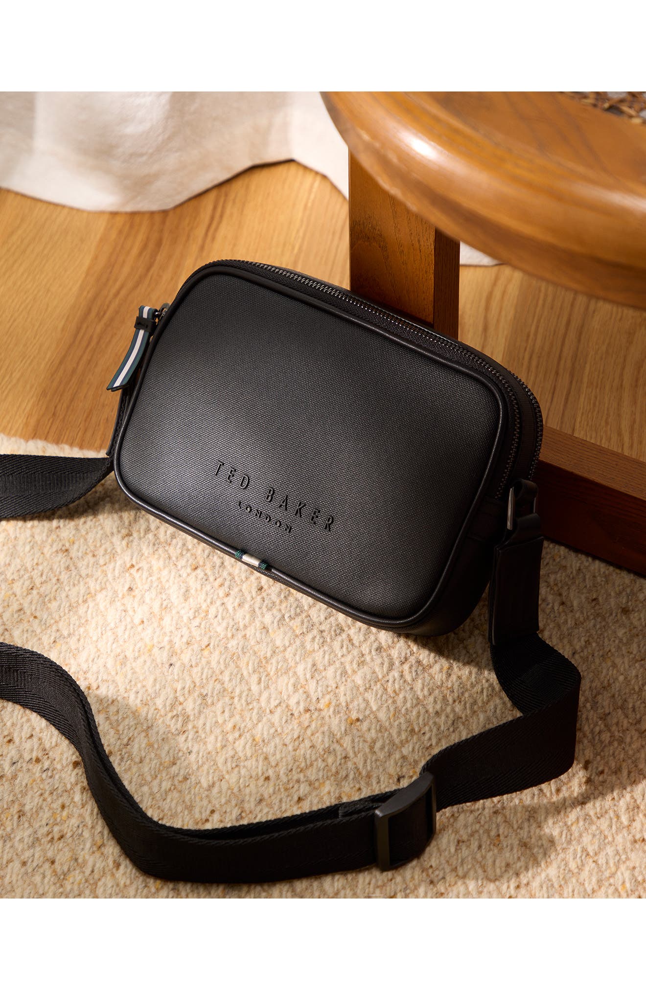 Ted Baker Elgin Crossbody Bag, Alternate, color, Black Tech Embossed