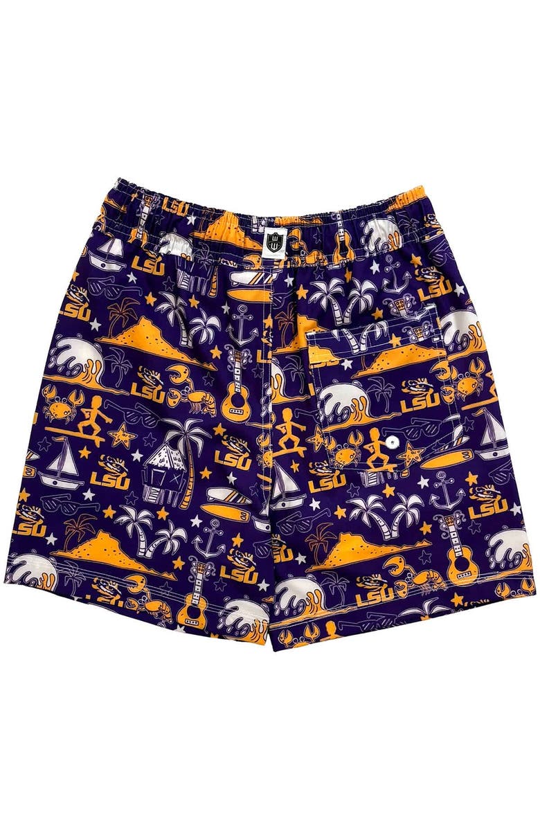 Wes & Willy Youth Wes & Willy Purple LSU Tigers Luau Swim Trunks, Alternate, color, Purple