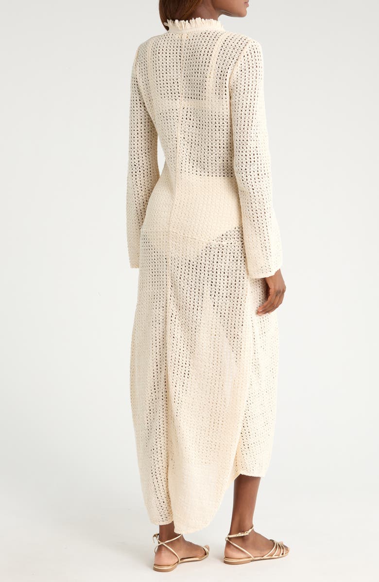 Ramy Brook Fatima Open Knit Cover-Up Duster, Alternate, color, White Crochet