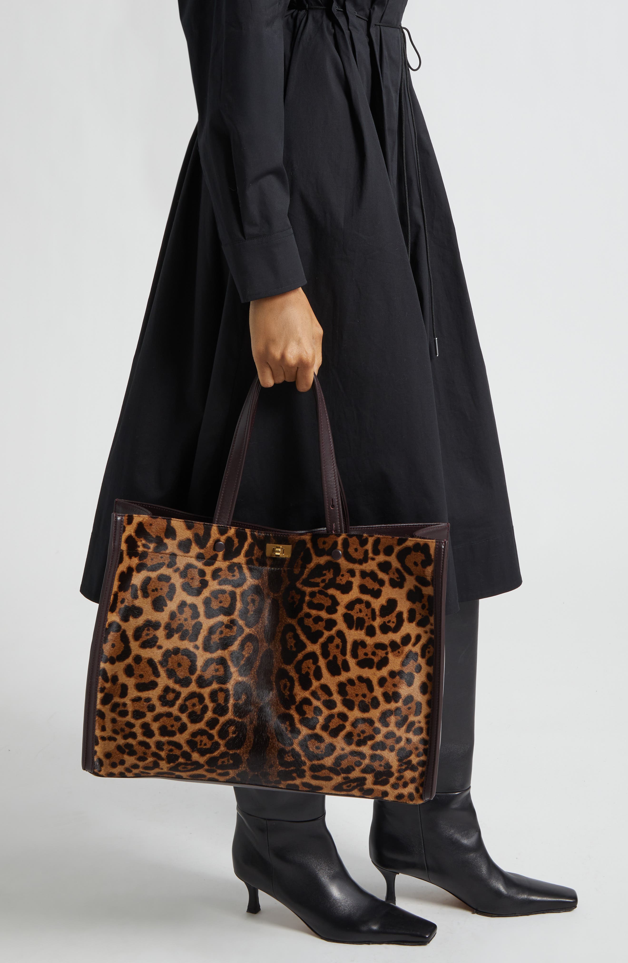 Anya Hindmarch Mortimer Leopard Print Genuine Calf Hair Tote, Alternate, color, Leopard