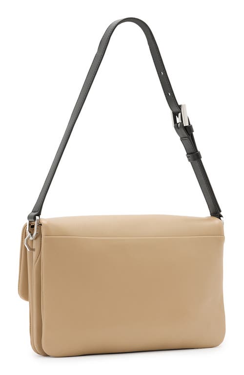 Shop Allsaints Ondine Leather Shoulder Bag In Mink Brown