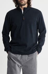 JACHS Stretch Slub Cotton Quarter Zip Pullover
