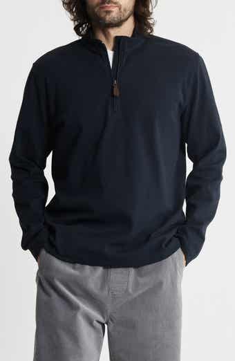 JACHS Stretch Slub Cotton Quarter Zip Pullover
