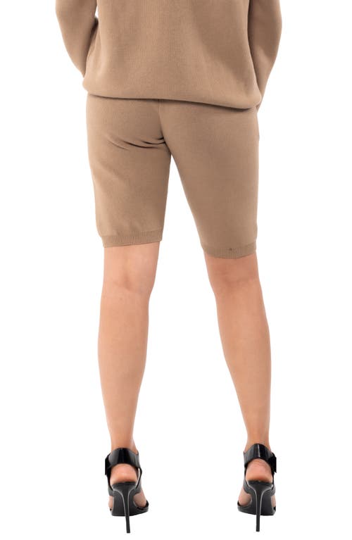 Dai Moda Caviar Sweater Shorts In Light Brown