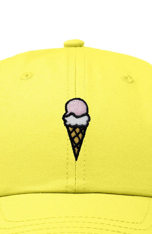 Dalix Double Scoop Embroidered Cap In Yellow