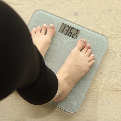 Escali Glass Waves Bathroom Scale In Gray