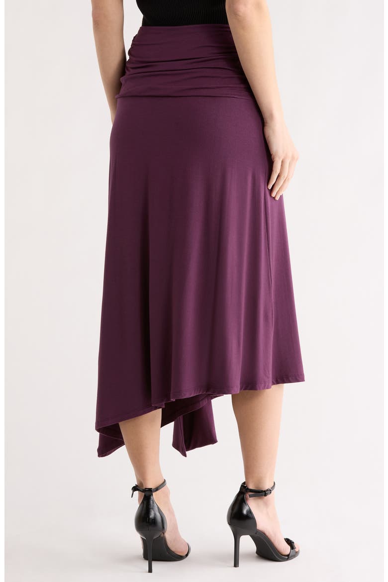 Draped Asymmetric Midi Skirt, Alternate, color, PRUNE