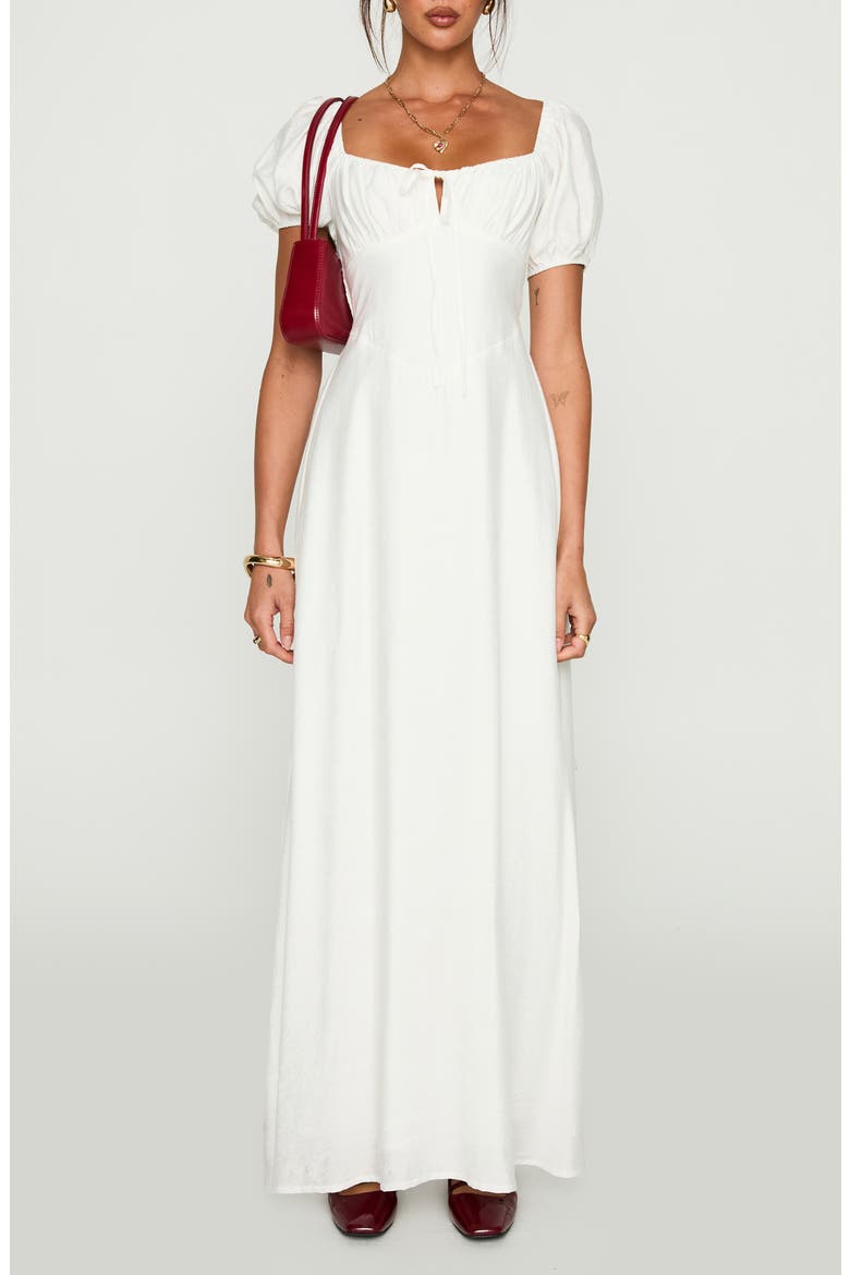 Song Puff Sleeve Maxi Dress, Main, color, WHITE
