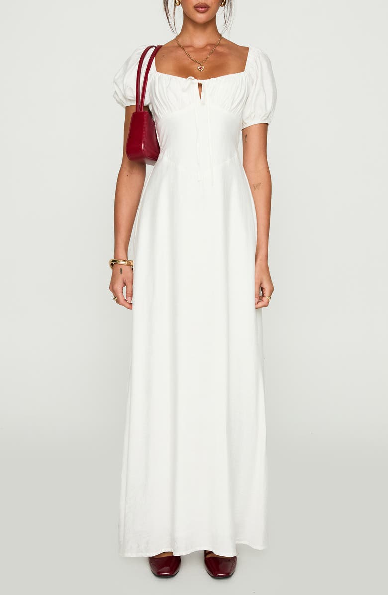 Princess Polly Song Puff Sleeve Maxi Dress, Main, color, White