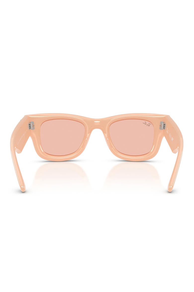 Wayfarer Puffer 47mm Small Square Sunglasses, Alternate, color, SOLID NUDE / DARK PINK