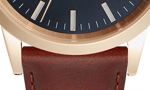 Daniel Wellington Iconic Automatic Leather Strap Watch, 40mm In Brown/rose Gold
