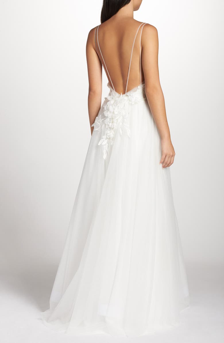 Tadashi Shoji Embellished Tulle Ballgown, Alternate, color, 