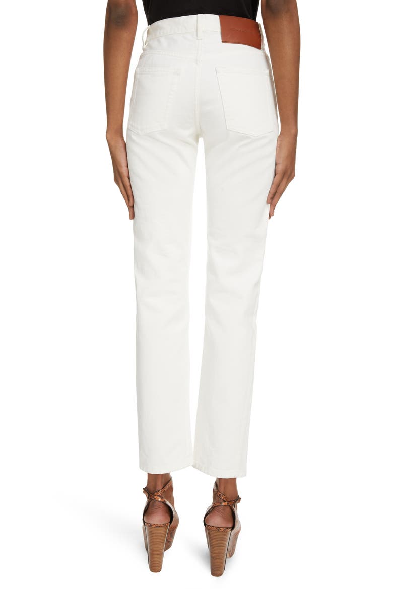 Olivia Straight Leg Button Fly Jeans, Alternate, color, OFF WHITE RINSE