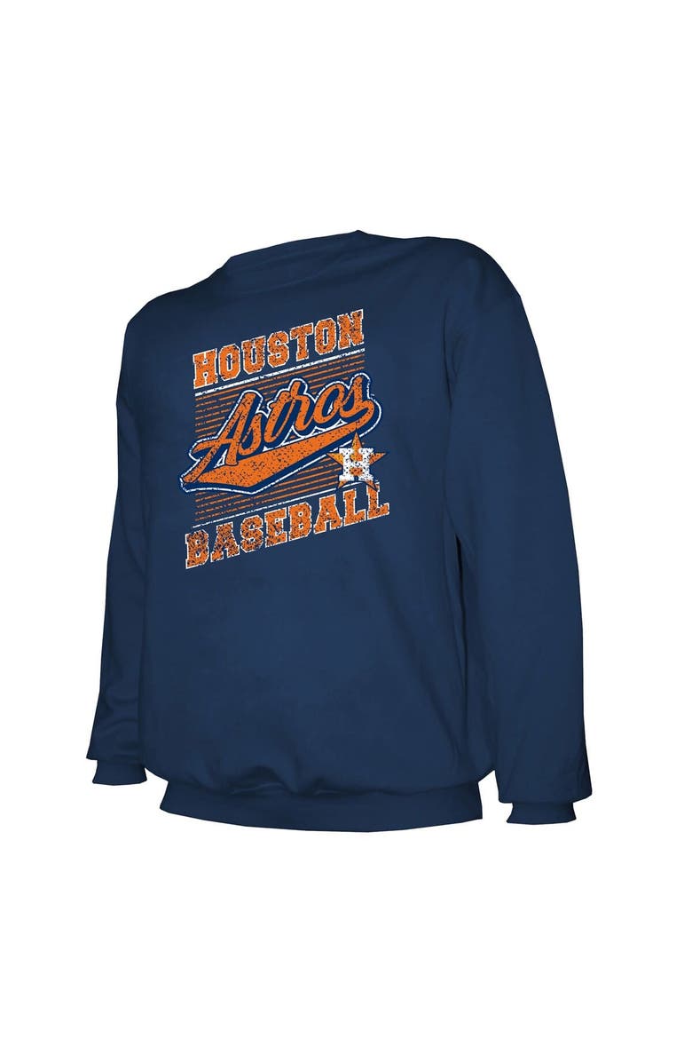STITCHES Men's Stitches Navy Houston Astros Lightweight Crew Sweatshirt, Alternate, color, Navy