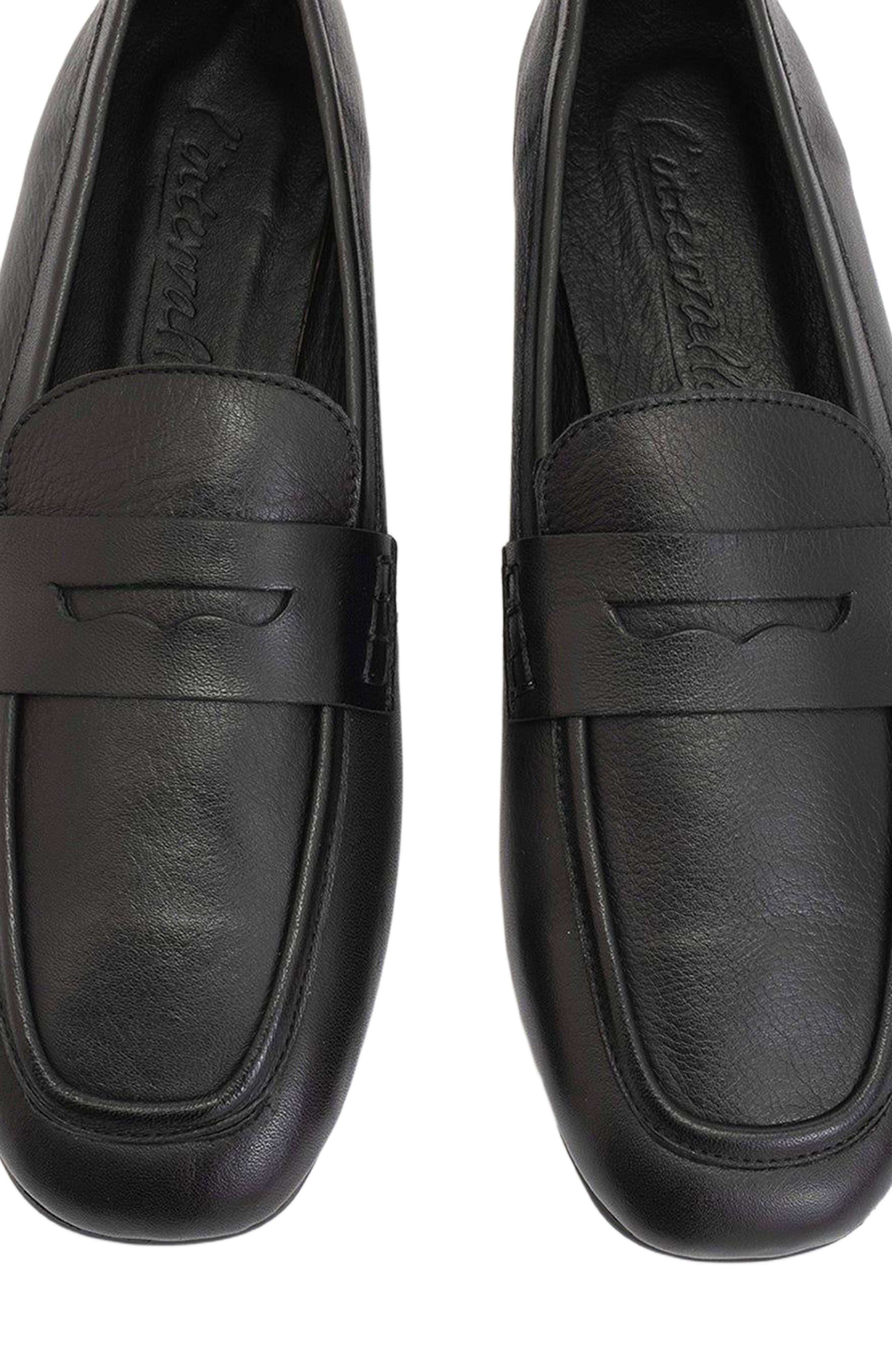 Forever & Always Shoes Skye Leather Loafers, Alternate, color, Black Leather