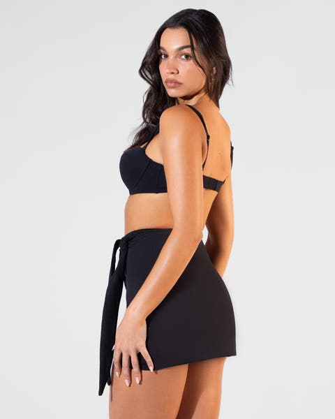 Faux Wrap Mini Cover-Up Skirt