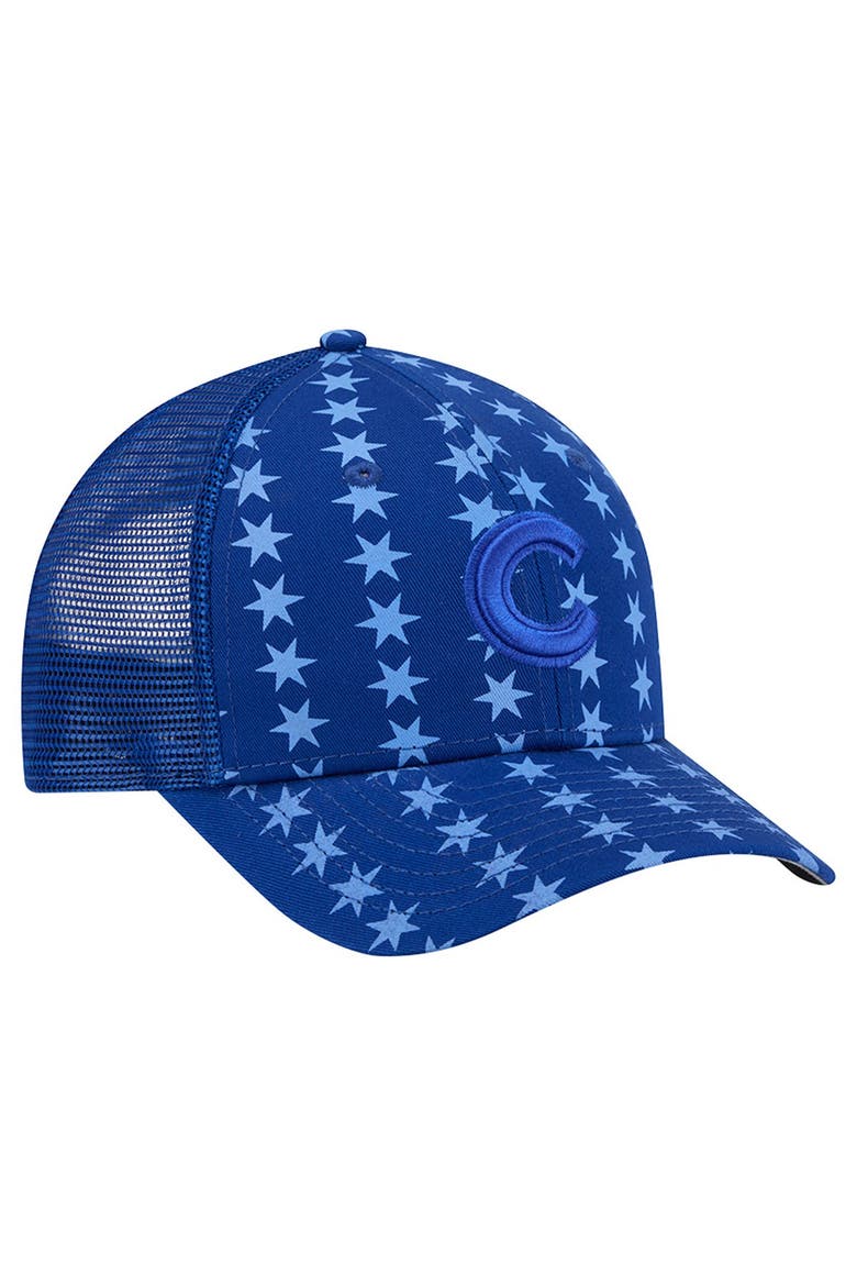 Men's New Era Blue Chicago Cubs Tonal Icon 9FORTY Adjustable Trucker Hat, Alternate, color, Blue