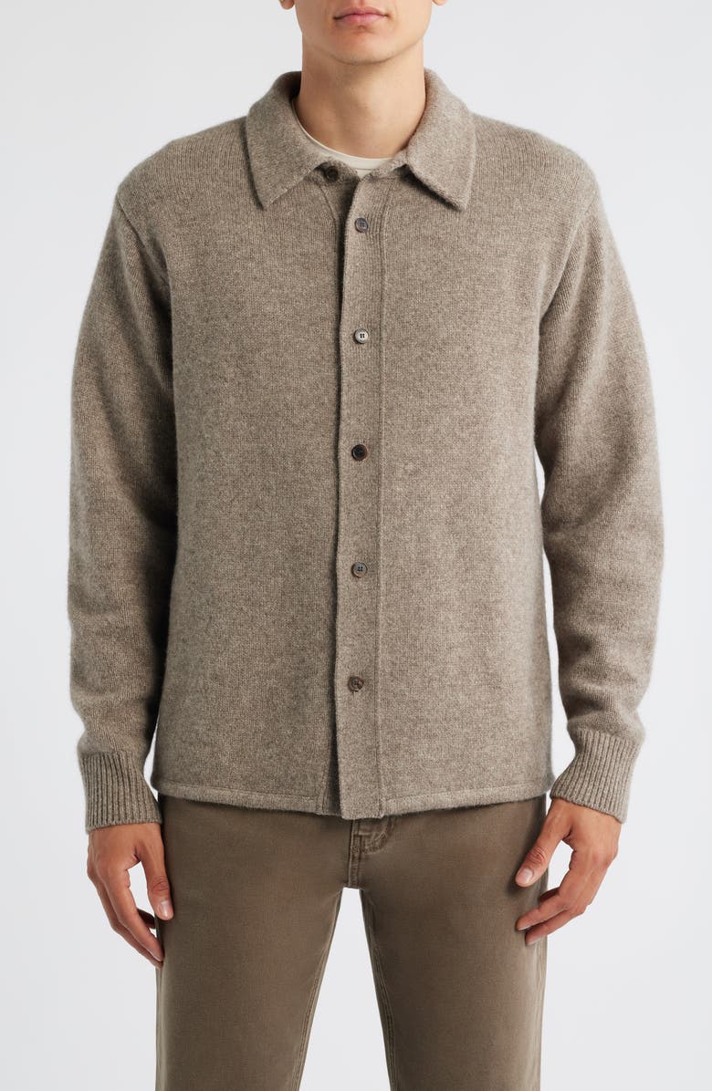 FRAME Yak Hair & Merino Wool Sweater Shirt, Alternate, color, Dark Taupe
