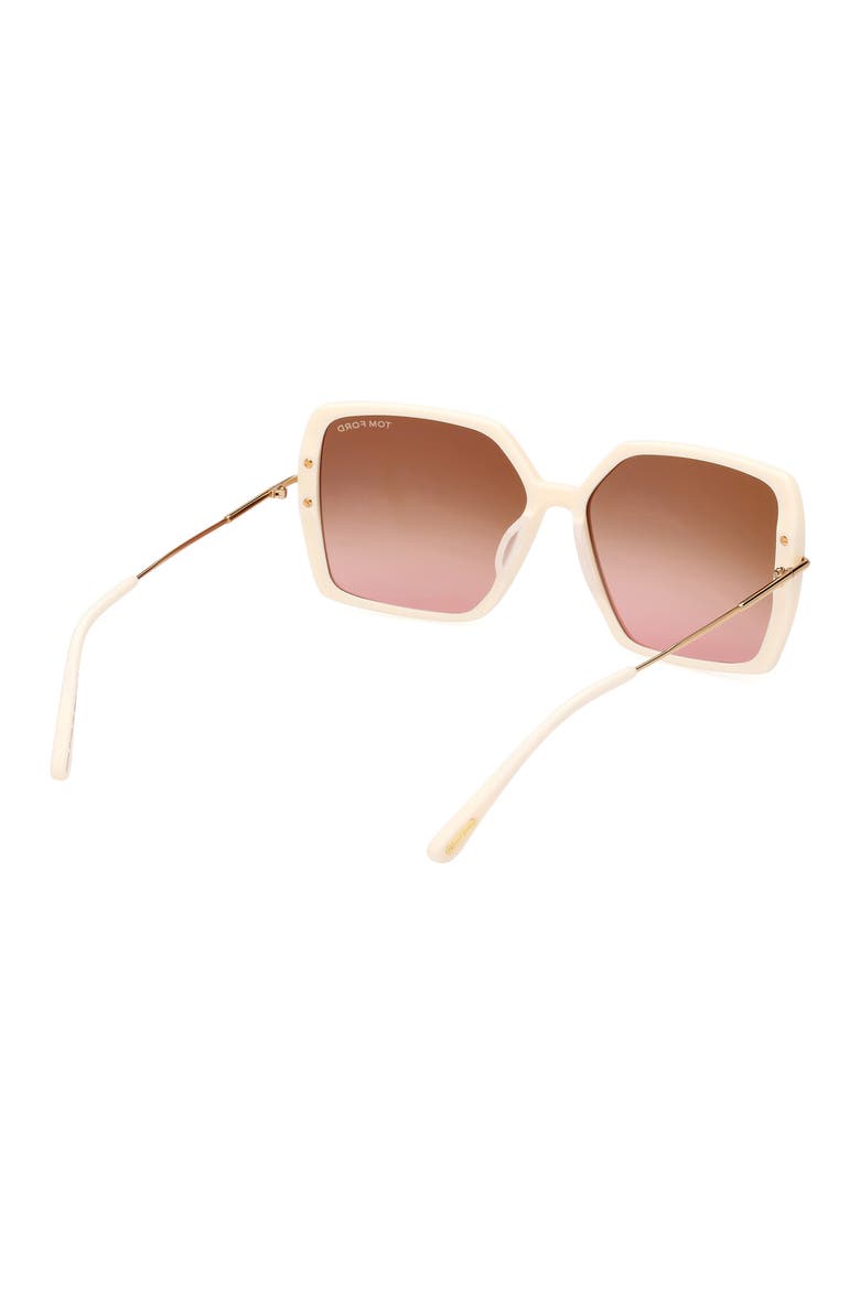Joanna 59mm Gradient Butterfly Sunglasses, Alternate, color, WHTO/BRNG