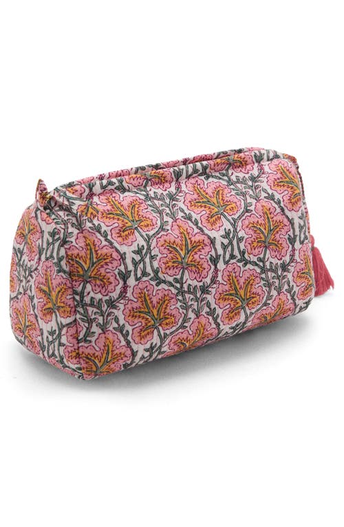 Mango Textured Cotton Cosmetics Bag In Pink