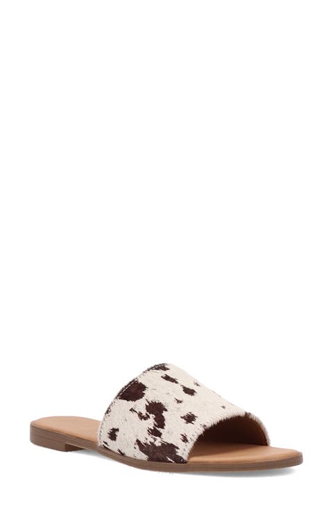 Tabby Genuine Calf Hair Slide Sandal (Women)