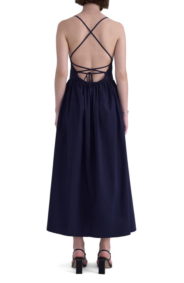 Pistola Sadee Cotton Poplin Midi Dress, Alternate, color, Navy Ship