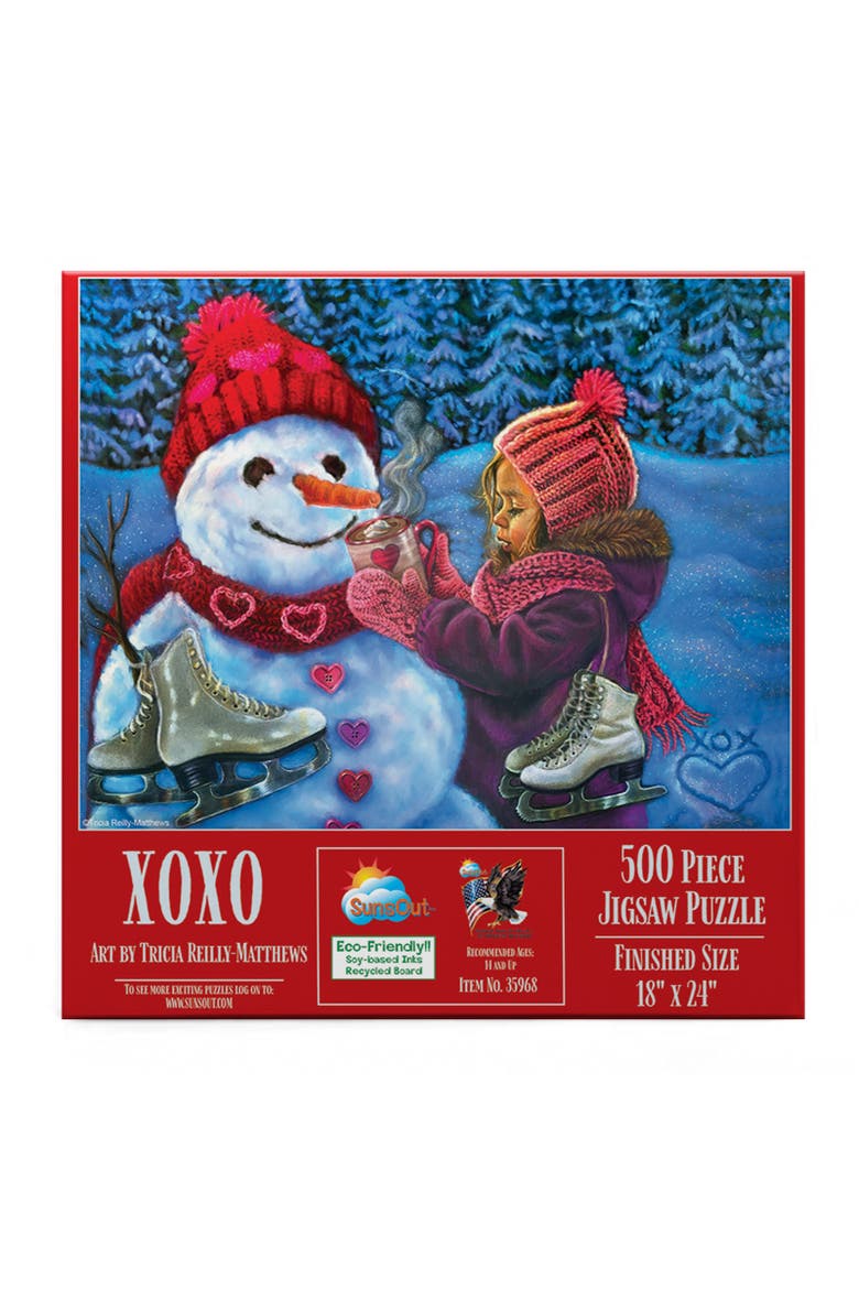 X.O.X.O. Snowman 500 piece Jigsaw Puzzle for Adults, Alternate, color, Multicolor
