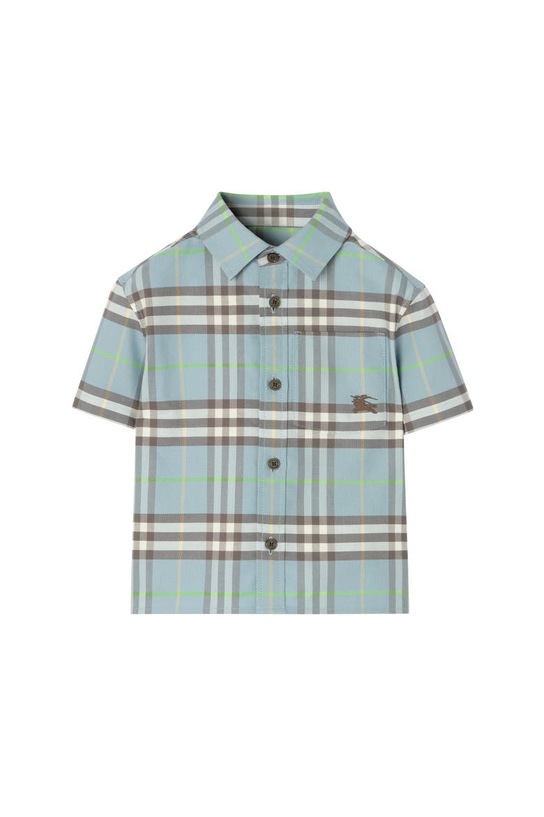 Check Cotton Oxford Shirt, Main, color, Misty blue