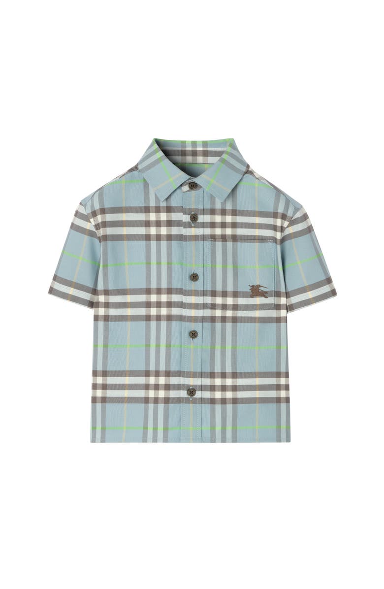 Burberry Check Cotton Oxford Shirt, Main, color, Misty Blue