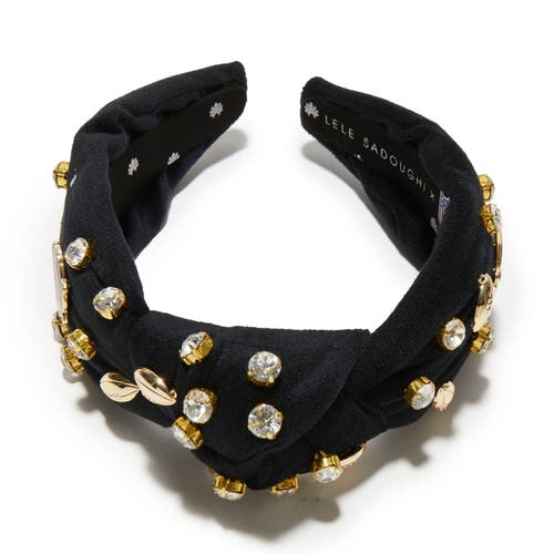 Lele Sadoughi Cincinnati Bengals Embellished Knotted Headband In Gold