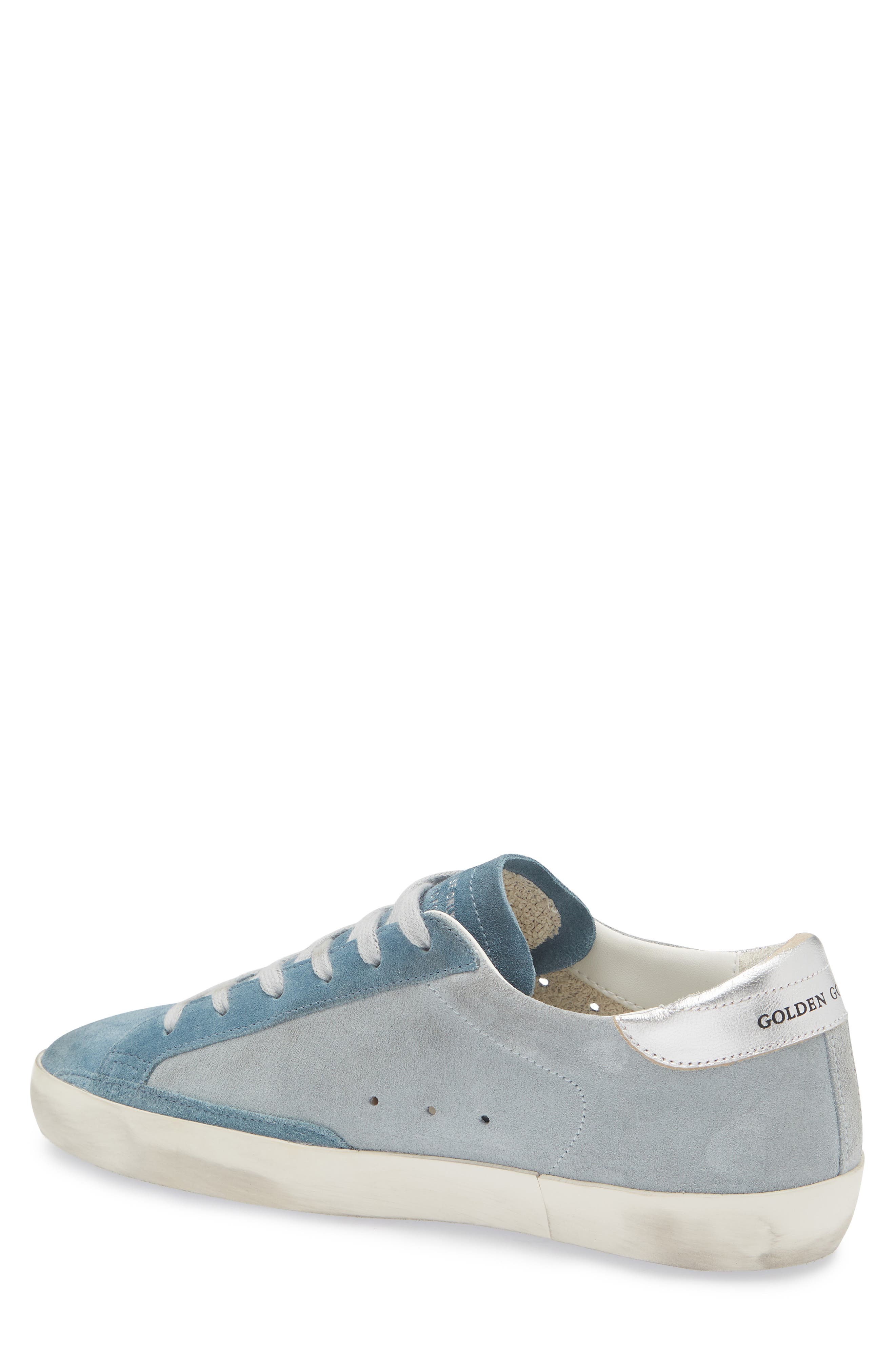 Golden Goose Super-Star Low Top Sneaker, Alternate, color, Grey/ Blue/ Silver
