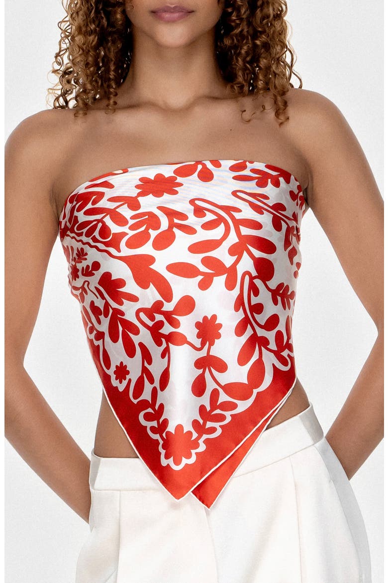 Double Sided Silk Scarf Red Blessing, Alternate, color, Red