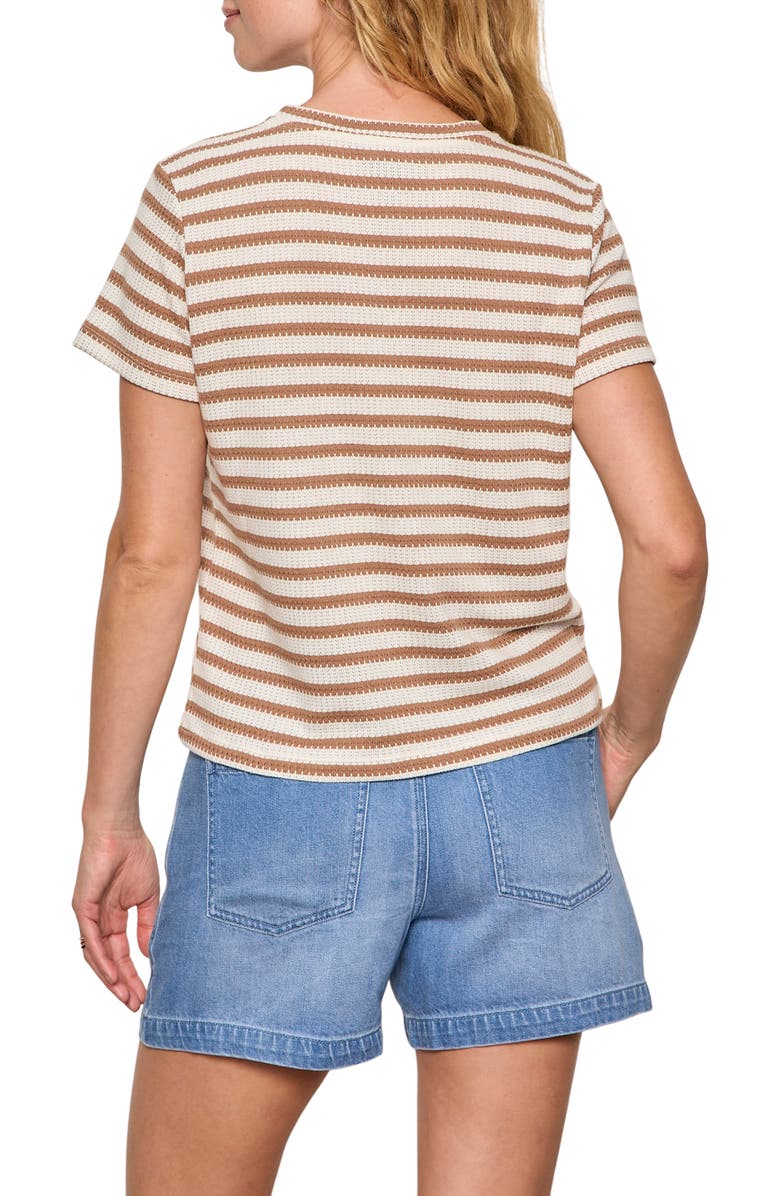 Sanctuary Perfect Texture Stripe Tee, Alternate, color, Valle Stripe Beige
