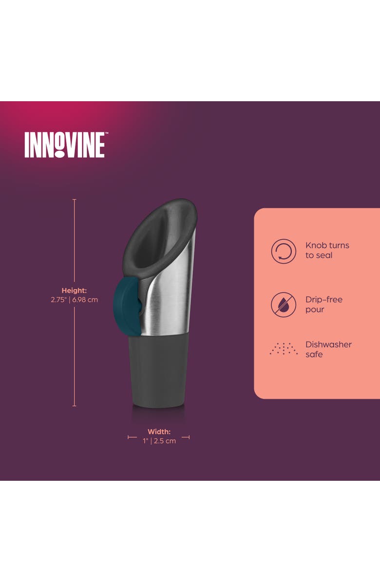 Innovine Wine Pourer and Stopper, Alternate, color, Deep Teal