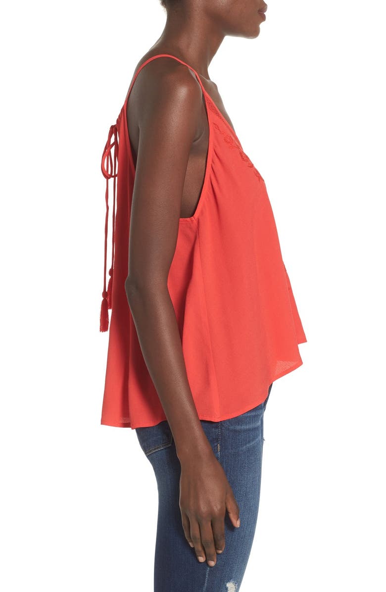 ASTR the Label ASTR Embroidered Tie Back Tank, Alternate, color, 