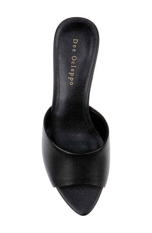 Dee Ocleppo Bogota Pointed Toe Slide Sandal In Black Leather
