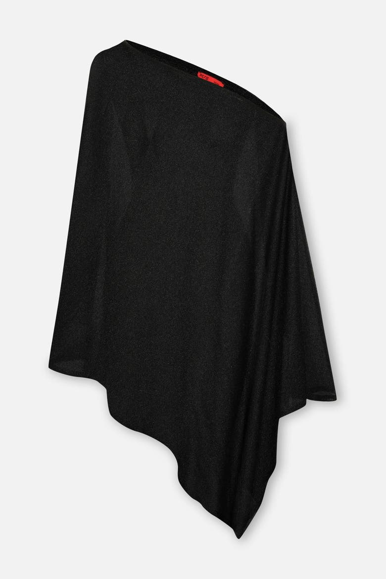The Solar Reflections Asymmetric Sheer Pareo Dress, Main, color, BLACK