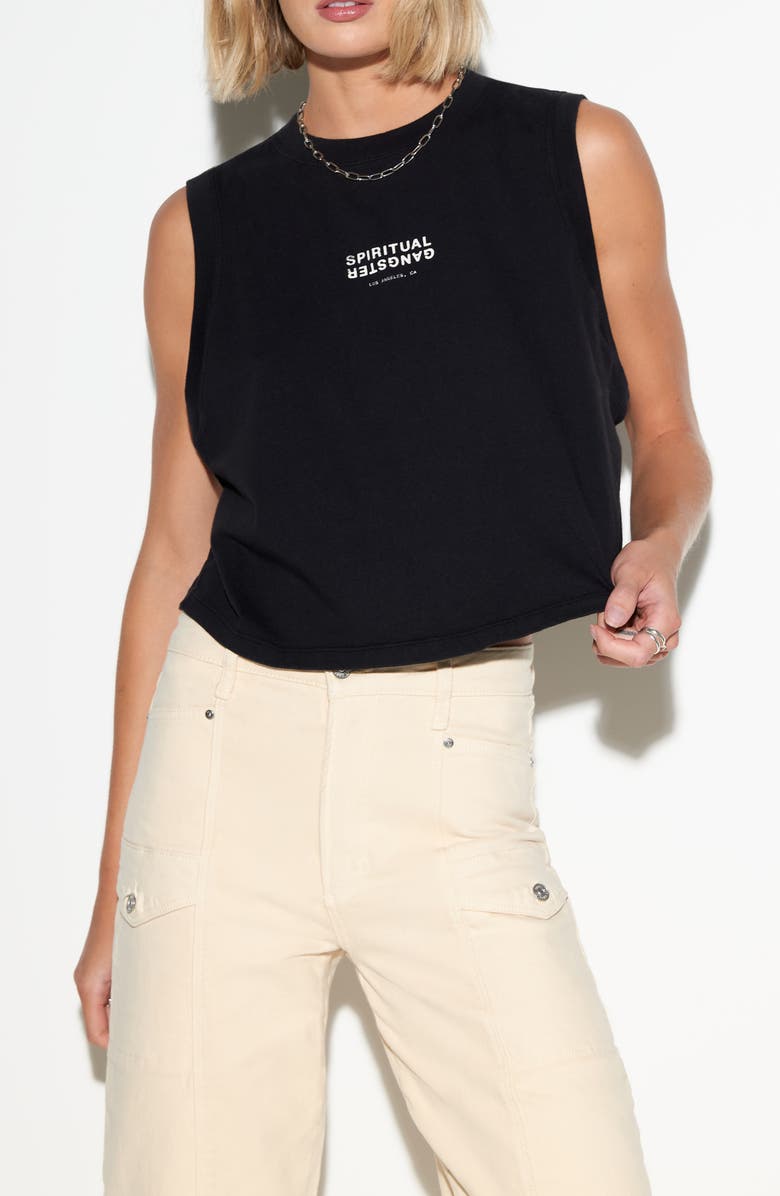 Spiritual Gangster Doheny Cotton Crop Tank, Main, color, 