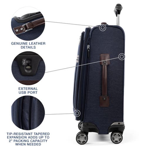 Travelpro Platinum Elite Softside Expandable Carry-on 21-inch Luggage In True Navy Blue