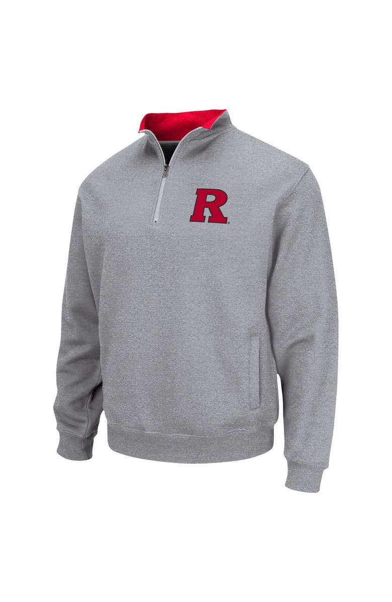 COLOSSEUM Men's Colosseum Heathered Gray Rutgers Scarlet Knights Tortugas Team Logo Quarter-Zip Jacket, Alternate, color, Heather Gray