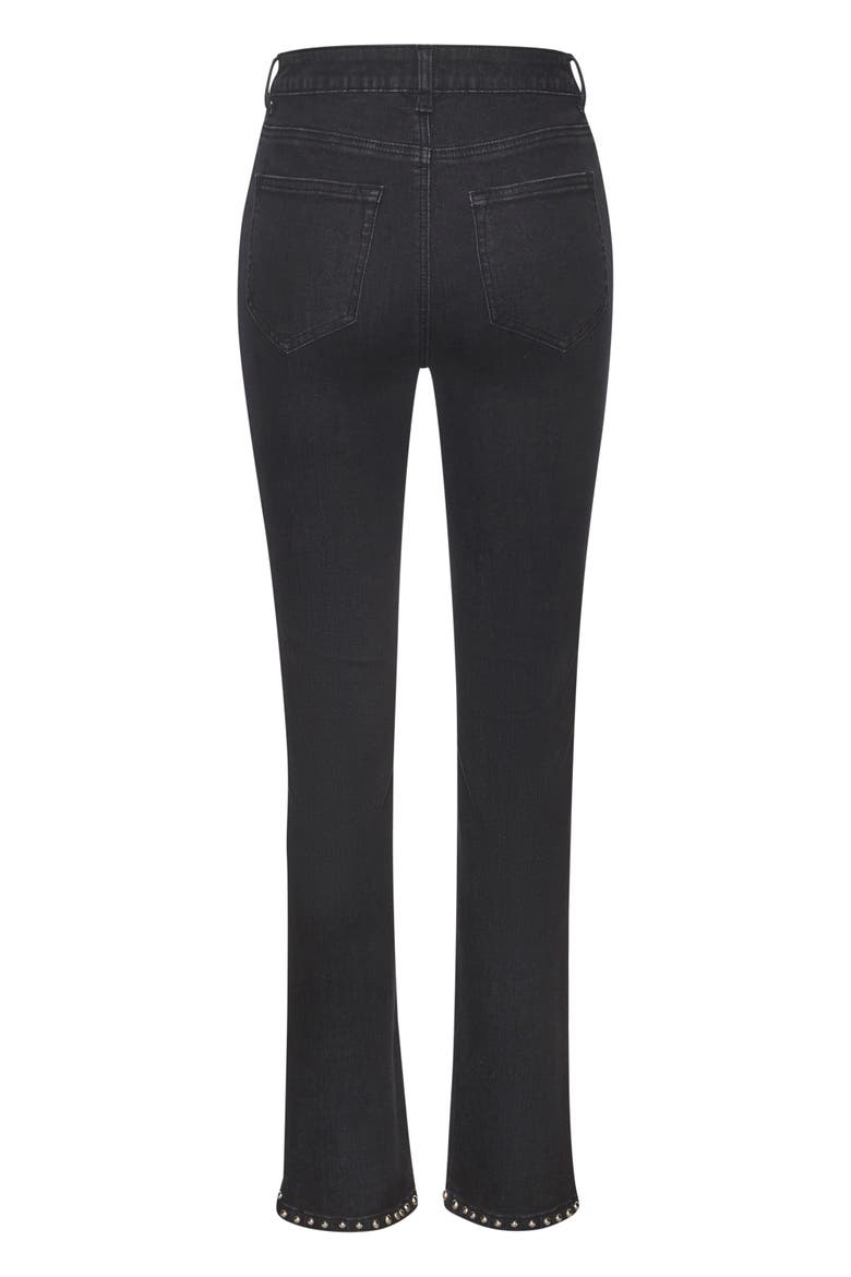 Embellished Split Hem Jeans, Alternate, color, Black Wash