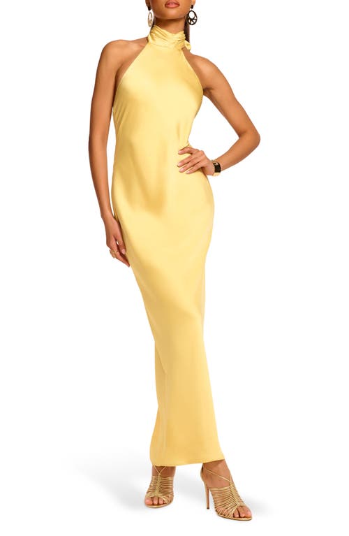 Shop Ramy Brook Tatiana Halter Neck Satin Gown