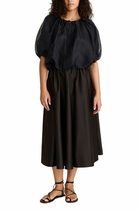 Silk Chiffon Bubble Top